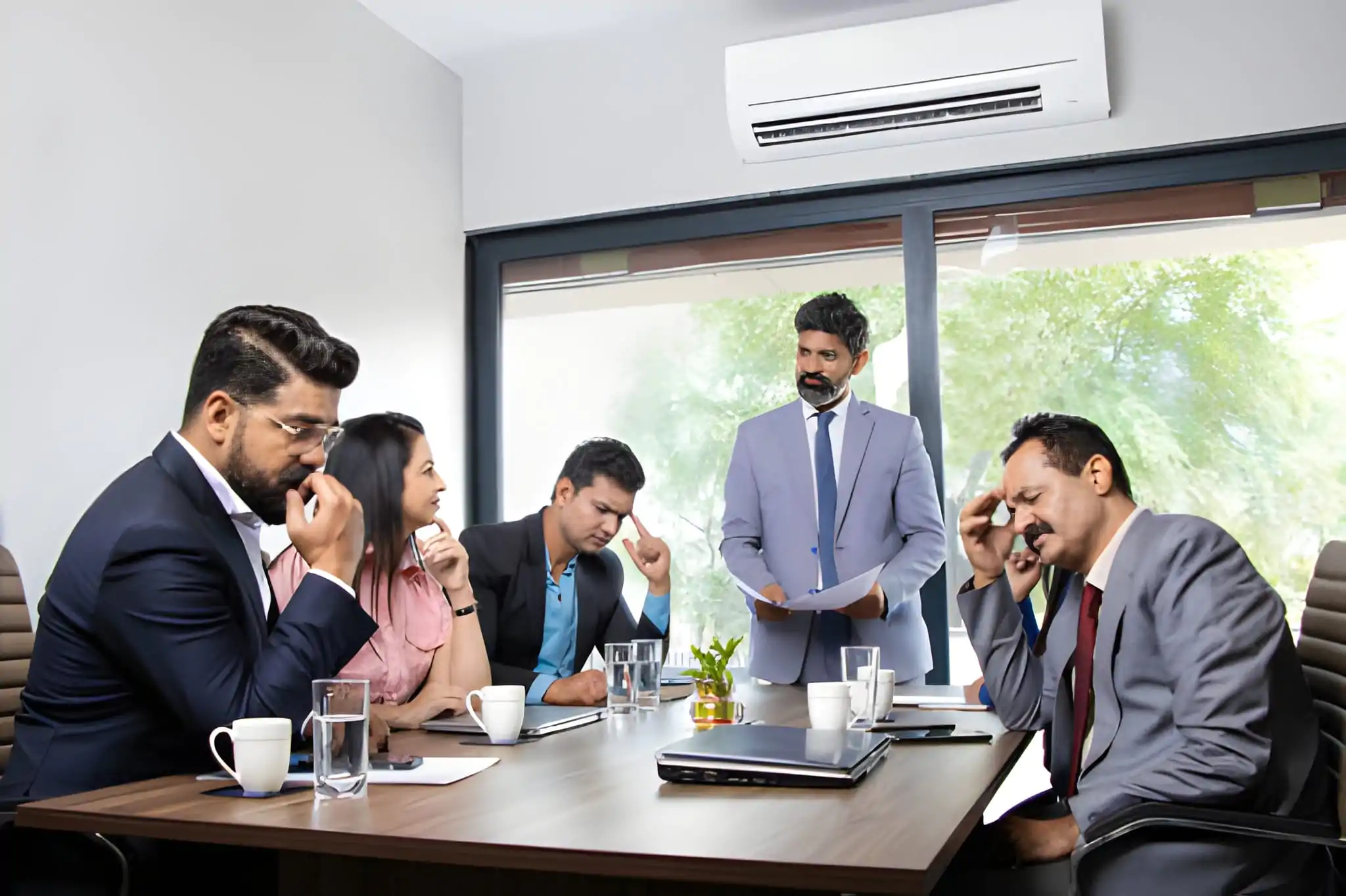 Business meeting with focused participants.