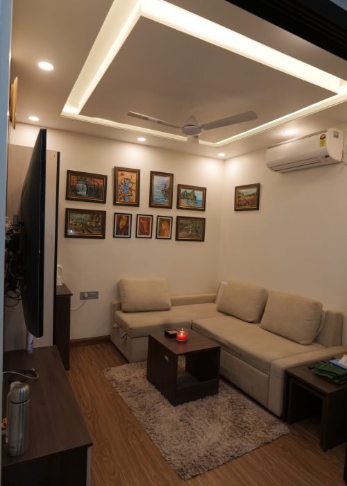 corner side view hall tv room